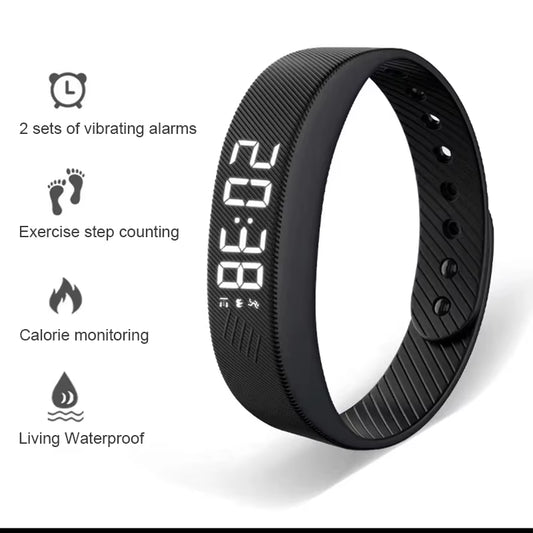 Smart Bracelet LED Digital Waterproof Smart Clock Smartband with Running Pedometer Monitor Smart Band Vibration Alarm Reminder