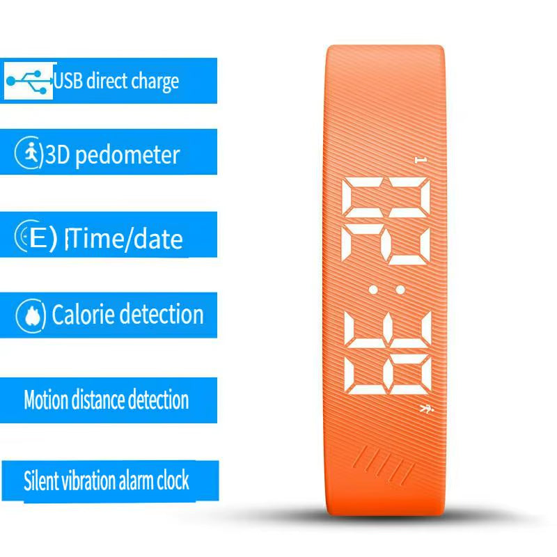 Smart Bracelet LED Digital Waterproof Smart Clock Smartband with Running Pedometer Monitor Smart Band Vibration Alarm Reminder